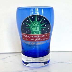 Statue of Liberty Blue Shotglass New York City Souvenir Collectible Stars USA